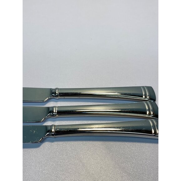 Lenox Federal Platinum Glossy Stainless 18/8 Dinner Knife Set of 3 - 9 1/2" L - Picture 8 of 9